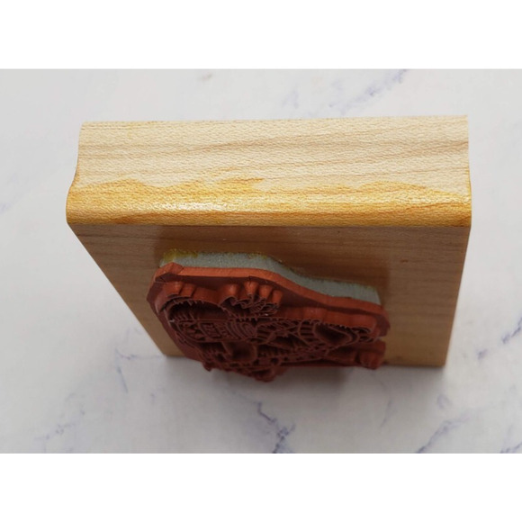 Stampin Up Fishing Frog on Lilly Pad Wood Mounted Rubber Stamp - Picture 5 of 7